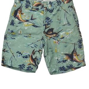 Polo Ralph Lauren Marlin Shorts Classic Fit Linen Tropical Fishing Men Size 29